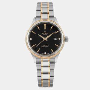 Tudor Black 18k Yellow Gold Steel  Style 12103 Automatic Women's Wristwatch 28mm