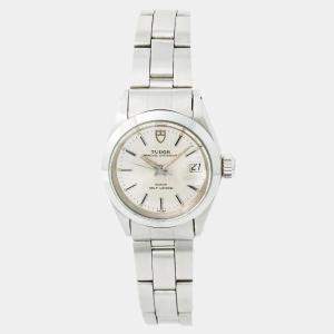 Tudor Silver Stainless Steel Prince Oysterdate 92400 Automatic Women's Wristwatch 25 mm