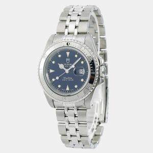 Tudor Prince Date 73190 Blue Dial Stainless Steel Women's Wristwatch 34 mm