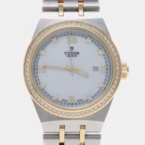 Pre Owned Tudor Royal 28323 Automatic Yellow Gold Stainless Steel Women's Wristwatch 28 mm