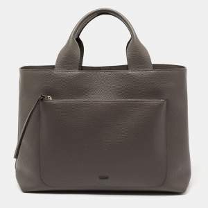 TUMI Grey Leather Satya Satchel