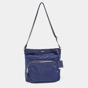 TUMI Navy Blue Nylon Voyageur Capri Messenger Bag