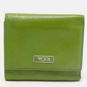 TUMI Green Leather Trifold Wallet