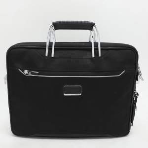 TUMI Black Nylon and Leather Hamilton Arrivè Briefcase Bag