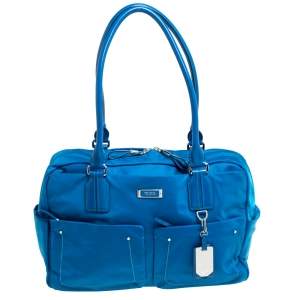TUMI Azure Blue Nylon Double Pocket Duffel Bag