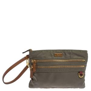 TUMI Grey Nylon Wristlet Pouch