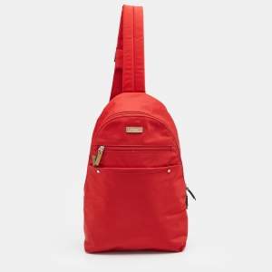 TUMI Red Nylon Luxor Sling Backpack