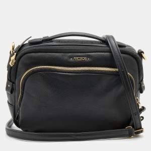 TUMI Black Leather Marcie Crossbody Bag