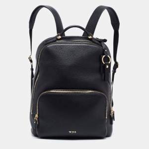 TUMI Black Grained Leather Gail Backpack