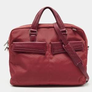 TUMI Two Tone Red Nylon and Leather Laptop Bag 