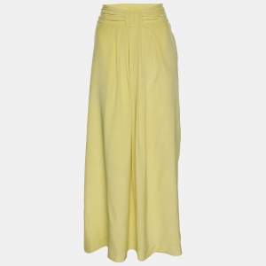 Pre Owned Twenty8Twelve Yellow Silk Pleated Midi Skirt S