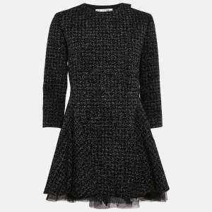 Christian Dior Black Tweed Flared Jacket M