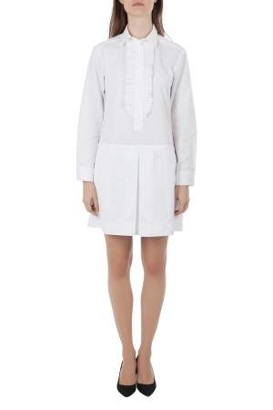 Pre Owned فستان سي باي كلوي قطن أبيض بطيات S