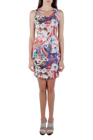 Pre Owned Etro Multicolor Tropical Print Crepe Sleeveless Tank Dress S