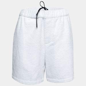Prada White Terry Cotton Shorts L