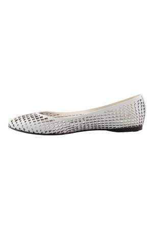 Jil Sander White Perforated Leather Ballet Flats Size 36.5