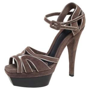 Marni Brown Suede Platform Sandals Size 39