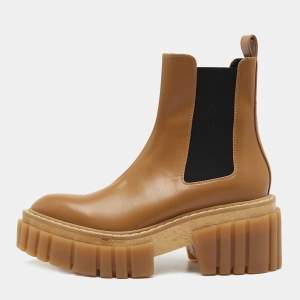  Stella McCartney Brown Leather Ankle Boots Size 40 