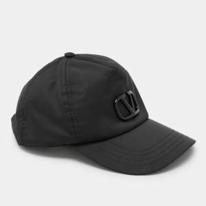 Valentino Black Nylon Logo Baseball Cap 