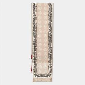 Valentino Beige Shell Print Silk Stole