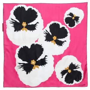 Pre Owned وشاح فالنتينو حرير وردي مورد