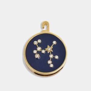 Valentino Zodiac Enamel Crystals Gold Tone Pendant