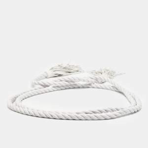 Pre Owned Valentino White Braided Leather The Rope Belt M