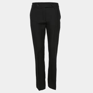 Valentino Black Wool and Silk Stud Buttoned Waist Trousers M
