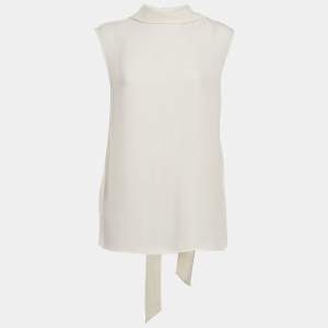 Valentino Ivory Silk Sleeveless Top M