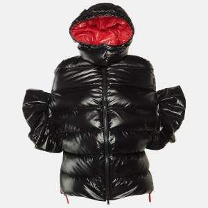 مملوكة مسبقًا Valentino Black Nylon Hooded Puffer Jacket S