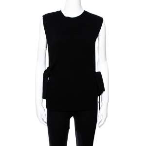 Pre Owned Valentino Black Wool Knit Open Side Vest S
