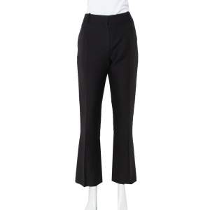 Pre Owned Valentino Black Wool & Silk Straight Leg Trousers M