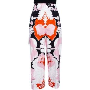 Pre Owned Valentino Multicolor Floral Printed Cotton Cropped Pants S