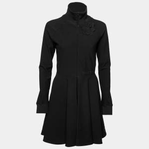 Valentino Black Jersey Long Sleeve Dress M