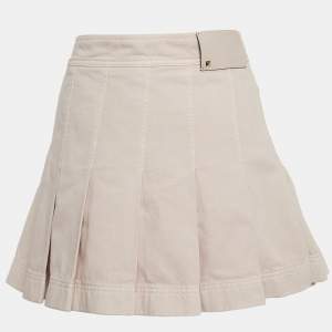 Valentino Pink Denim Pleated Mini Skirt M
