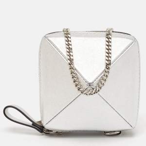 Valentino Silver Leather Zip Coin Purse