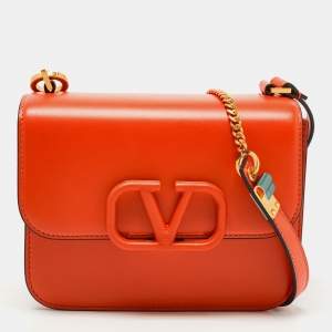 Pre Owned Valentino Orange Leather Small VSling Shoulder Bag