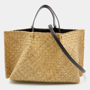 Pre Owned Valentino Beige Woven Straw VLOGO Escape Shopper Tote