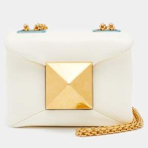 Valentino Ivory Leather Micro One Stud Crossbody Bag