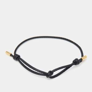 Valentino Black Leather Cord Adjustable Bracelet