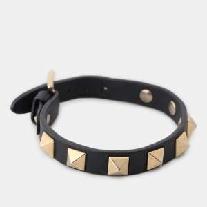 Valentino Navy Blue Leather Rockstud Bracelet