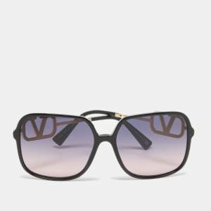 Valentino Black/Blue Gradient VA 4101 VLogo Oversized Sunglasses