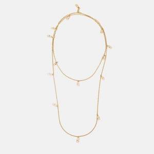Valentino Vlogo Gold Tone Long Necklace