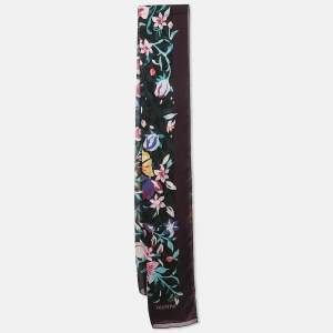 Valentino Multicolor Floral Print Silk Scarf