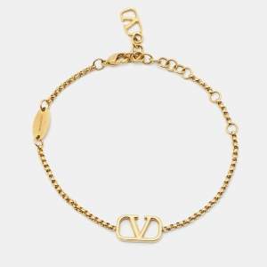 Valentino VLogo Gold Tone Bracelet