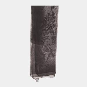 Valentino Black Printed Silk Square Scarf 