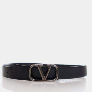 Pre Owned Valentino Calfskin VLogo Belt Sz 90/36