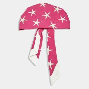 Pre Owned Valentino Pink Starfish Print Cotton Blend Escape Headband
