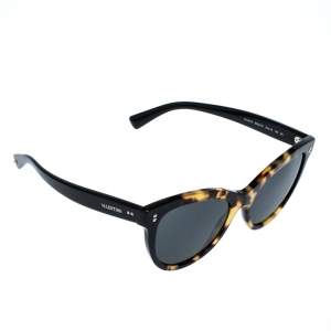Pre Owned Valentino Brown Havana/ Smoke Grey VA4013 Cat Eye Sunglasses