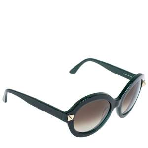 مملوكة مسبقًا نظارة شمسية "ڨي 696أس" مستديرة مرصعة روكستد غرادينت بني و أخضر